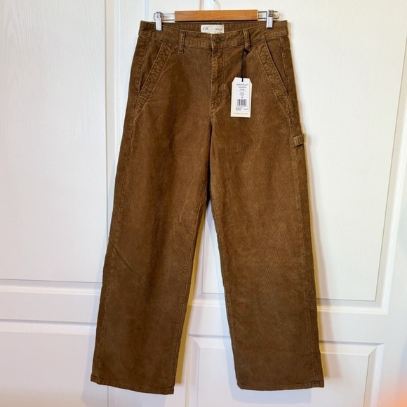 CURRENT/ELLIOTT The Painter Corduroy Wide Leg Jeans in Caramel Size 29 NWT - Picture 3 of 14